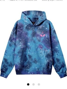 Brand New- Jeffree Star Blue and Purple Tie-Dye Hoodie with Pink Alien Logo
